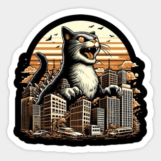 Catzilla - Funny Vintage Design Sticker